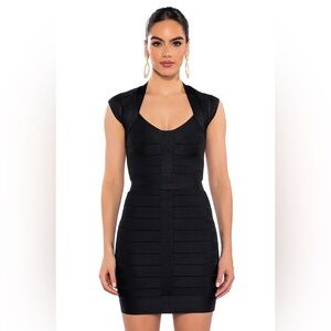 LADY DUTCH | Sparkly Body Con Little Black Dress